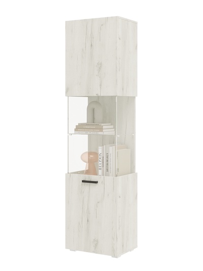 Шкаф – пенал «Алтея», со стеклом, 500×346×1920 мм, цвет дуб крафт белый