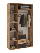 Шкаф трехстворчатый Белла, 1200х470х2120, Графит/Дуб крафт - фото 14896316