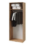 Шкаф двухстворчатый Виста, 800х470х2120, Белый глянец/Дуб крафт - фото 14896344