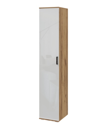 Шкаф – пенал «Виста», 400×470×2120 мм, цвет белый глянец/дуб крафт