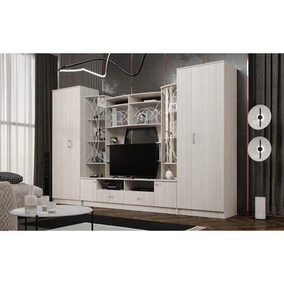 Гостиная «Женева», 3500×530×2200 мм, цвет сандал светлый