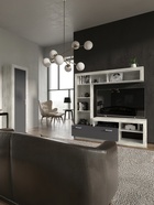 Гостиная «Ангара», 1705×416×1705 мм, цвет графит/дуб крафт белый - Фото 3