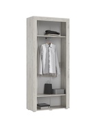 Шкаф двухстворчатый Ангара, 900х396х2070, Графит/Дуб крафт белый - фото 14896391