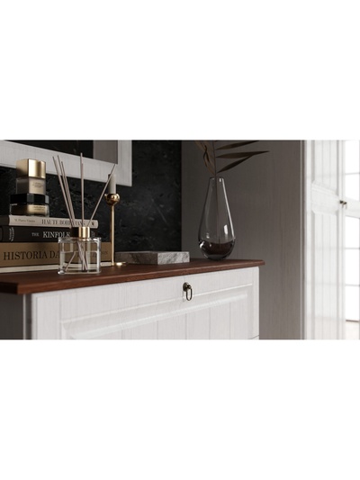 Комод напольный «Валенсия», 910×470×910 мм, цвет белый/орех