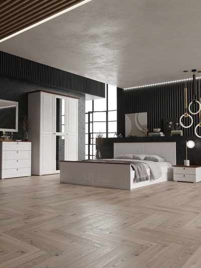 Комод напольный «Валенсия», 910×470×910 мм, цвет белый/орех