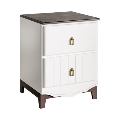 Тумба прикроватная «Вояж», 450×420×596 мм, цвет белый/венге