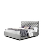 Кровать двуспальная «Фрейм КАРЕТНАЯ СТЯЖКА», спальное место 1800×2000 мм, ткань вивальди 14, цвет светло – серый - Фото 1