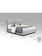 Кровать двуспальная «Фрейм КАРЕТНАЯ СТЯЖКА», спальное место 1600×2000 мм, ткань вивальди 14, цвет светло – серый - Фото 2