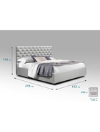 Кровать двуспальная «Фрейм КАРЕТНАЯ СТЯЖКА», спальное место 1200×2000 мм, ткань вивальди 14, цвет светло – серый - Фото 2