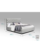 Кровать односпальная «Фрейм КАРЕТНАЯ СТЯЖКА» 900×2000 мм, ткань вивальди 14, светло, – серый - Фото 2