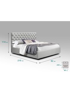 Кровать односпальная «Фрейм КАРЕТНАЯ СТЯЖКА» 800×2000 мм, ткань вивальди 14, светло, – серый - Фото 2