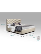 Кровать двуспальная «Фрейм КАРЕТНАЯ СТЯЖКА», спальное место 1600×2000 мм, ткань вивальди 3, цвет бежевый - Фото 2