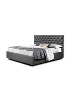 Кровать двуспальная «Фрейм КАРЕТНАЯ СТЯЖКА», спальное место 1600×2000 мм, ткань вивальди 34, цвет графит - Фото 1