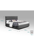 Кровать двуспальная «Фрейм КАРЕТНАЯ СТЯЖКА», спальное место 1600×2000 мм, ткань вивальди 34, цвет графит - Фото 2