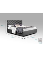 Кровать двуспальная «Фрейм КАРЕТНАЯ СТЯЖКА», спальное место 1200×2000 мм, ткань вивальди 34, цвет графит - Фото 2