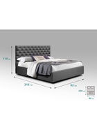 Кровать односпальная «Фрейм КАРЕТНАЯ СТЯЖКА» 800×2000 мм, ткань вивальди 34, цвет графит - Фото 2