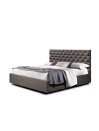 Кровать двуспальная «Фрейм КАРЕТНАЯ СТЯЖКА», спальное место 1400×2000 мм, ткань вивальди 8, цвет шоколад - Фото 1