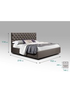 Кровать двуспальная «Фрейм КАРЕТНАЯ СТЯЖКА», спальное место 1400×2000 мм, ткань вивальди 8, цвет шоколад - Фото 2