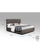 Кровать двуспальная «Фрейм КАРЕТНАЯ СТЯЖКА», спальное место 1200×2000 мм, ткань вивальди 8, цвет шоколад - Фото 2