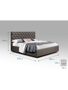 Кровать односпальная «Фрейм КАРЕТНАЯ СТЯЖКА» 900×2000 мм, ткань вивальди 8, цвет шоколад - Фото 2