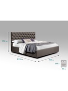 Кровать односпальная «Фрейм КАРЕТНАЯ СТЯЖКА» 800×2000 мм, ткань вивальди 8, цвет шоколад - Фото 2