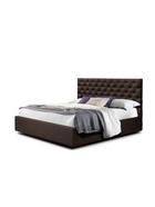 Кровать двуспальная «Фрейм КАРЕТНАЯ СТЯЖКА», спальное место 1800×2000 мм, ткань вивальди 10, цвет кофе - Фото 1