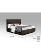 Кровать двуспальная «Фрейм КАРЕТНАЯ СТЯЖКА», спальное место 1600×2000 мм, ткань вивальди 10, цвет кофе - Фото 2