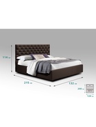 Кровать двуспальная «Фрейм КАРЕТНАЯ СТЯЖКА», спальное место 1200×2000 мм, ткань вивальди 10, цвет кофе - Фото 2