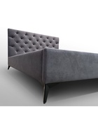 Кровать двуспальная «Фрейм КАРЕТНАЯ СТЯЖКА», высокие ножки, спальное место 1400×2000 мм, ткань вивальди 34, цвет графит - Фото 4