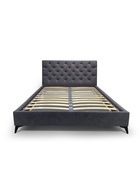 Кровать односпальная «Фрейм КАРЕТНАЯ СТЯЖКА», высокие ножки, спальное место 800×2000 мм, ткань вивальди 34, цвет графит - Фото 3