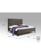 Кровать односпальная «Фрейм КАРЕТНАЯ СТЯЖКА», высокие ножки, спальное место 800×2000 мм, ткань вивальди 8, цвет шоколад - Фото 2