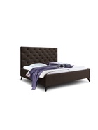 Кровать двуспальная «Фрейм КАРЕТНАЯ СТЯЖКА», высокие ножки, спальное место 1200×2000 мм, ткань вивальди 10, цвет кофе - Фото 1