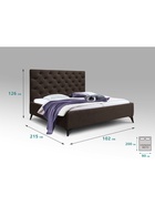 Кровать односпальная «Фрейм КАРЕТНАЯ СТЯЖКА», высокие ножки, спальное место 900×2000 мм, ткань вивальди 10, цвет кофе - Фото 2