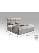 Кровать двуспальная «Фрейм КЛЕТКА», спальное место 1800×2000 мм, ткань вивальди 14, цвет светло – серый - Фото 2