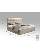 Кровать двуспальная «Фрейм КЛЕТКА», спальное место 2000×2000 мм, ткань вивальди 3, цвет бежевый - Фото 2