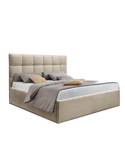 Кровать двуспальная «Фрейм КЛЕТКА», спальное место 1600×2000 мм, ткань вивальди 3, цвет бежевый