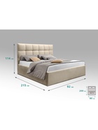 Кровать односпальная «Фрейм КЛЕТКА», спальное место 800×2000 мм, ткань вивальди 3, цвет бежевый - Фото 2