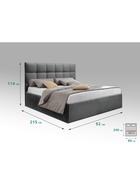 Кровать односпальная «Фрейм КЛЕТКА», спальное место 800×2000 мм, ткань вивальди 34, цвет графит - Фото 2