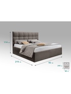 Кровать односпальная «Фрейм КЛЕТКА», спальное место 800×2000 мм, ткань вивальди 8, цвет шоколад - Фото 2