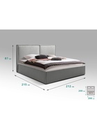 Кровать двуспальная «Фрейм БОКС», спальное место 2000×2000 мм, ткань вивальди 14, цвет светло – серый - Фото 2