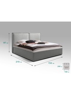 Кровать двуспальная «Фрейм БОКС», спальное место 1400×2000 мм, ткань вивальди 14, цвет светло – серый - Фото 2