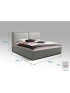 Кровать двуспальная «Фрейм БОКС», спальное место 1200×2000 мм, ткань вивальди 14, цвет светло – серый - Фото 2