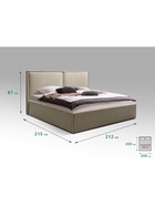 Кровать двуспальная «Фрейм БОКС», спальное место 2000×2000 мм, ткань вивальди 3, цвет бежевый - Фото 2