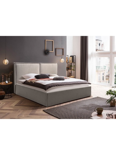 Кровать двуспальная «Фрейм БОКС», спальное место 1400×2000 мм, ткань вивальди 3, цвет бежевый