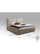 Кровать двуспальная «Фрейм БОКС», спальное место 1200×2000 мм, ткань вивальди 3, цвет бежевый - Фото 2