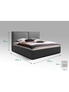 Кровать двуспальная «Фрейм БОКС», спальное место 1200×2000 мм, ткань вивальди 34, цвет графит - Фото 2