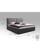 Кровать односпальная «Фрейм БОКС», спальное место 800×2000 мм, ткань вивальди 34, цвет графит - Фото 2