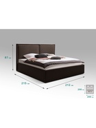 Кровать двуспальная «Фрейм БОКС», спальное место 2000×2000 мм, ткань вивальди 10, цвет кофе - Фото 2