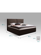 Кровать односпальная «Фрейм БОКС», спальное место 800×2000 мм, ткань вивальди 10, цвет кофе - Фото 2