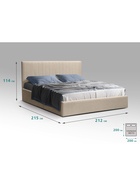 Кровать двуспальная «Фрейм СТРАЙП», спальное место 2000×2000 мм, ткань вивальди 3, цвет бежевый - Фото 2